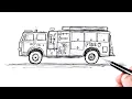 How to draw a Fire Engine easy