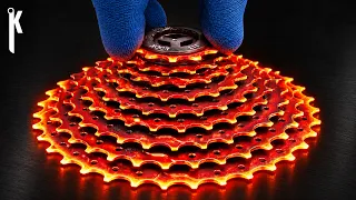 I Tried Forging Damascus from a Bicycle Cassette… I Didn’t Expect This Pattern