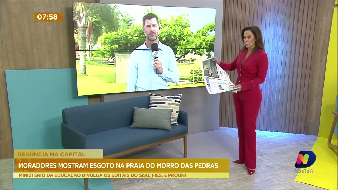 Moradores de Florianópolis denunciam vazamento de esgoto na praia do Morro das Pedras