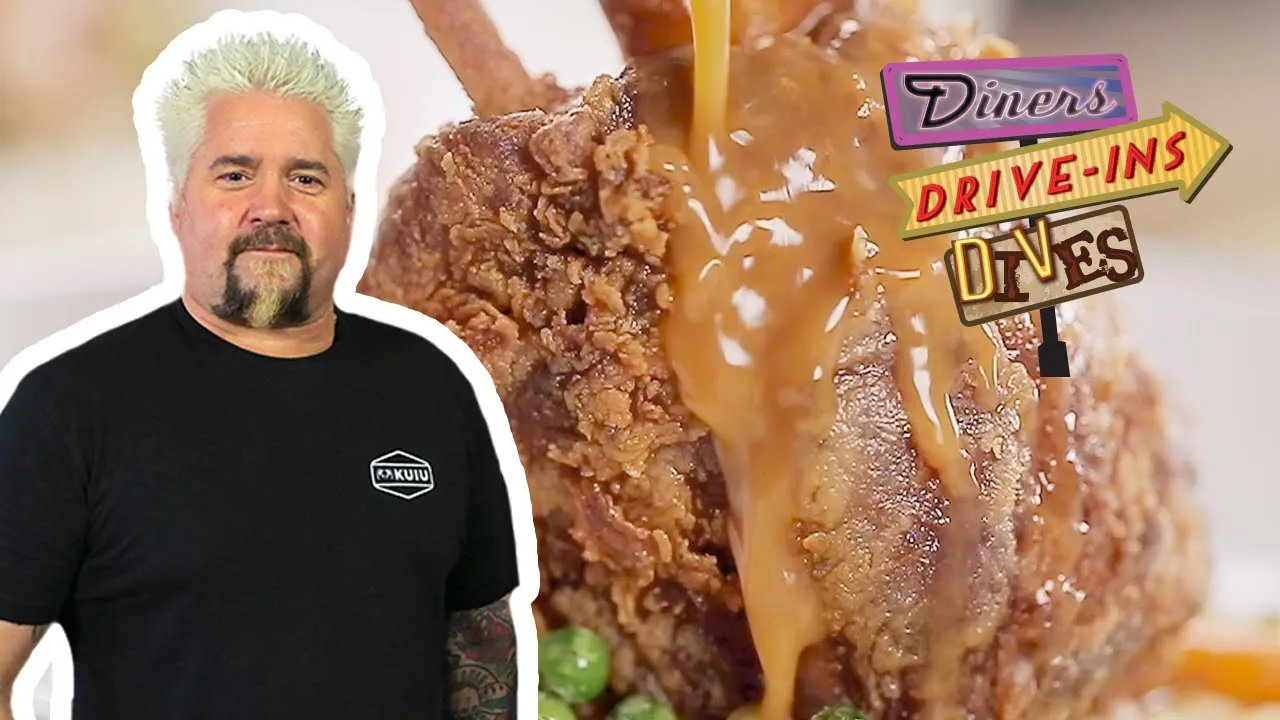 Guy Fieri Eat a Wagyu Dip & Fall-Off-the-BONE Pork   Diners, Drive-Ins and Dives   Food Network