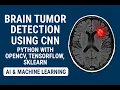 Brain Tumor Detection Using CNN Python OpenCV TensorFlow Sklearn AI Medical Project