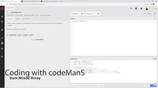 Codewars 8 kyu Sum Mixed Array JavaScript