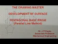 Lagu Development of Surface | Parallel Line Method (Tut.-2) | Pentagonal Base Prism | Engineering Drawing
