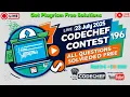 CodeChef Contest 196 - All Coding Solutions 23 July 2025 Rated for All