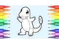 Pokemon coloring book pages for kids speed coloring Charmander Charmeleon Charizard