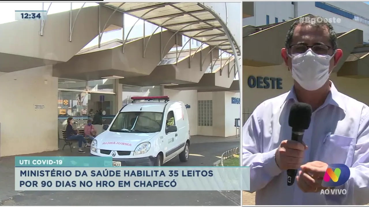 UTI Covid-19: Ministério da Saúde habilita 35 leitos por 90 dias no HRO em Chapecó