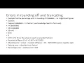 APPROXIMATION AND ERRORS
