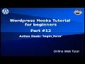 Wordpress Hooks Tutorial for beginners from scratch Action hook login - form