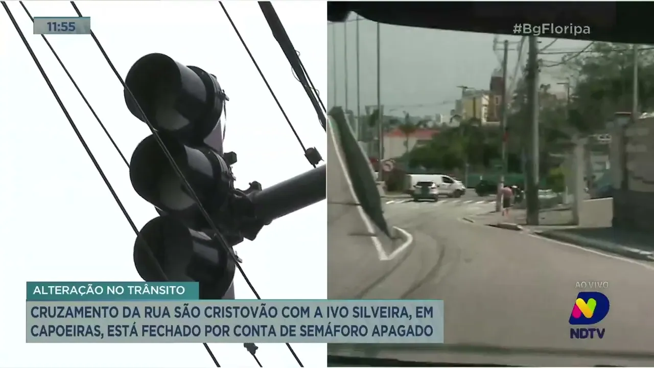 Trânsito: cruzamento do bairro de Capoeiras está fechado por conta de semáforo apagado