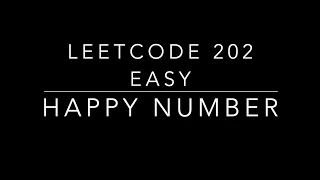 leetcode 202 Happy Number Easy