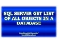 List all objects in SQL Server database