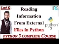 Python Tutorial in Urdu Hindi Reading Information from External Files Using Python