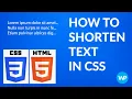 How to shorten text in CSS