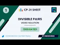 Divisible Pairs Solution 1300 Rated TLE CP-31 Sheet Best Codeforces Problems