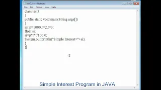 Java program to calculate Simple Interest