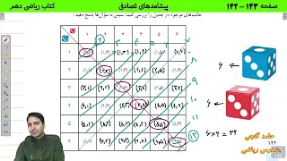 آموزش صفحه 142 و صفحه 143 کتاب ریاضی دهم پیشامدهای تصادفی حامد گنجی 