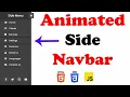 Animated Side Navbar using HTML CSS JavaScript