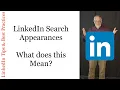 LinkedIn Search Appearances - what does it mean