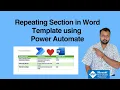 Insert Dynamic Tables Repeating Section into Word Template using Power Automate