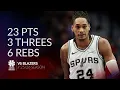 Devin Vassell 23 pts 3 threes 6 rebs vs Blazers season