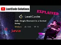 LeetCode 540 Single Element in a Sorted Array Solution Explained - Java