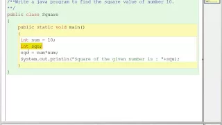 Java program to calculate square
