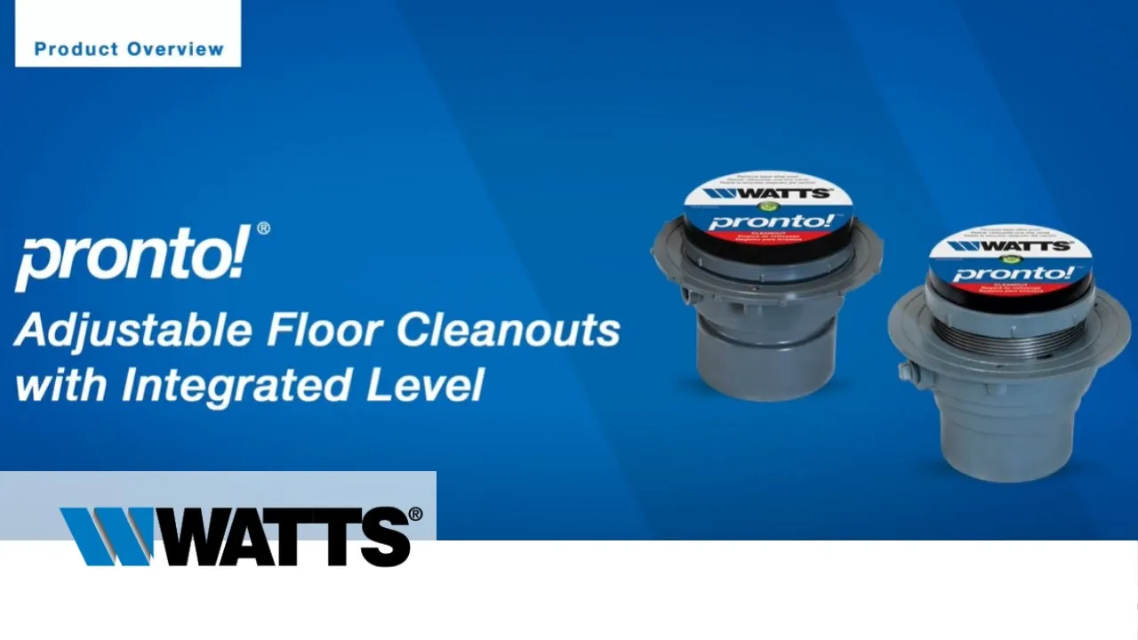 Pronto!® Adjustable Floor Cleanouts with Integrated Level