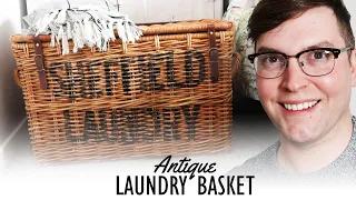 Turning thrifted basket into high end Antique Laundry Hamper decor I Reseller Profit 10 into 95