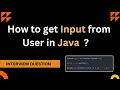 How to take input from User in Java Hindi Java Input
