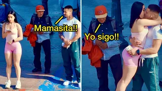 El mas VALIENTE se gano un BESO 😱🤣 - Bromas en la calle