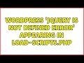 Wordpress jQuery is not defined Error appearing in load-scripts php