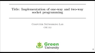 One-Way Socket Programming In Bangla Computer Networking Lab CSE 312 Bangla Lecture