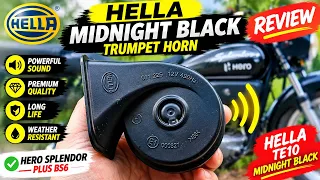 Hella Midnight Black Horn on Hero Splendor Plus BS6 | Real Sound Test & Review