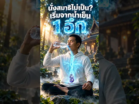 นั่งสมาธิไม่เป็น? เริ่มจากน้ำเย็น 1 อึก | #อัศจรรย์บำเพ็ญ #shorts