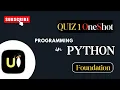 Complete Python Programming One Shot for QUIZ 1 IIT Madras BS Degree Fastrack Revision Series