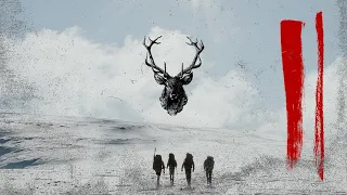 alpine hunting red stags the winter blizzard