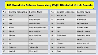 Download 100 KOSAKATA BAHASA JAWA YANG WAJIB DIKETAHUI OLEH PARA PEMULA MP3