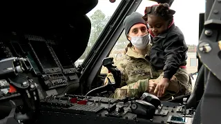 Abney Early Childhood Center Tours a Black Hawk Helicopter