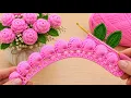 The Prettiest Crochet Rose Motif Raised Full Flower Design