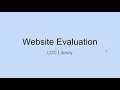 LCC Library Website Evaluation