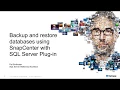 How to back up and restore databases using SnapCenter with SQL Server plug-in