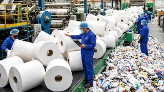 Inside a Toilet Paper Factory | From Waste Paper to Toilet Rolls