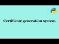 Certificate generation system B Tech Projects Matlab Projects