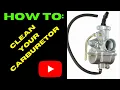CHINESE Tao Tao Coolster carburetor cleaning - HOW TO
