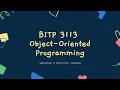 BITP 3113 Object-Oriented Programming