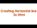 How to create horizontal lines in html html Tutorials for begginers HTML basic tags learn it