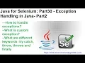 Java for Selenium Part30 Exception Handling in Java Part B