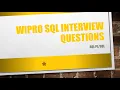 Wipro SQL Query Interview Questions
