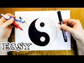 How To Draw A Perfect Symmetrical Yin And Yang Easily - Easy Method To Draw Yin Yang Symbol
