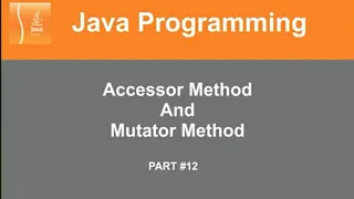 Part Java Tutorial Accessor And Mutator Method Abstract Method Online Lecture In Hindi